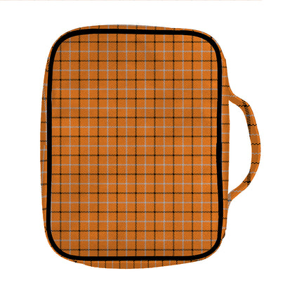 Halloween Tattersall Pattern Print Front Pocket Bible Bag