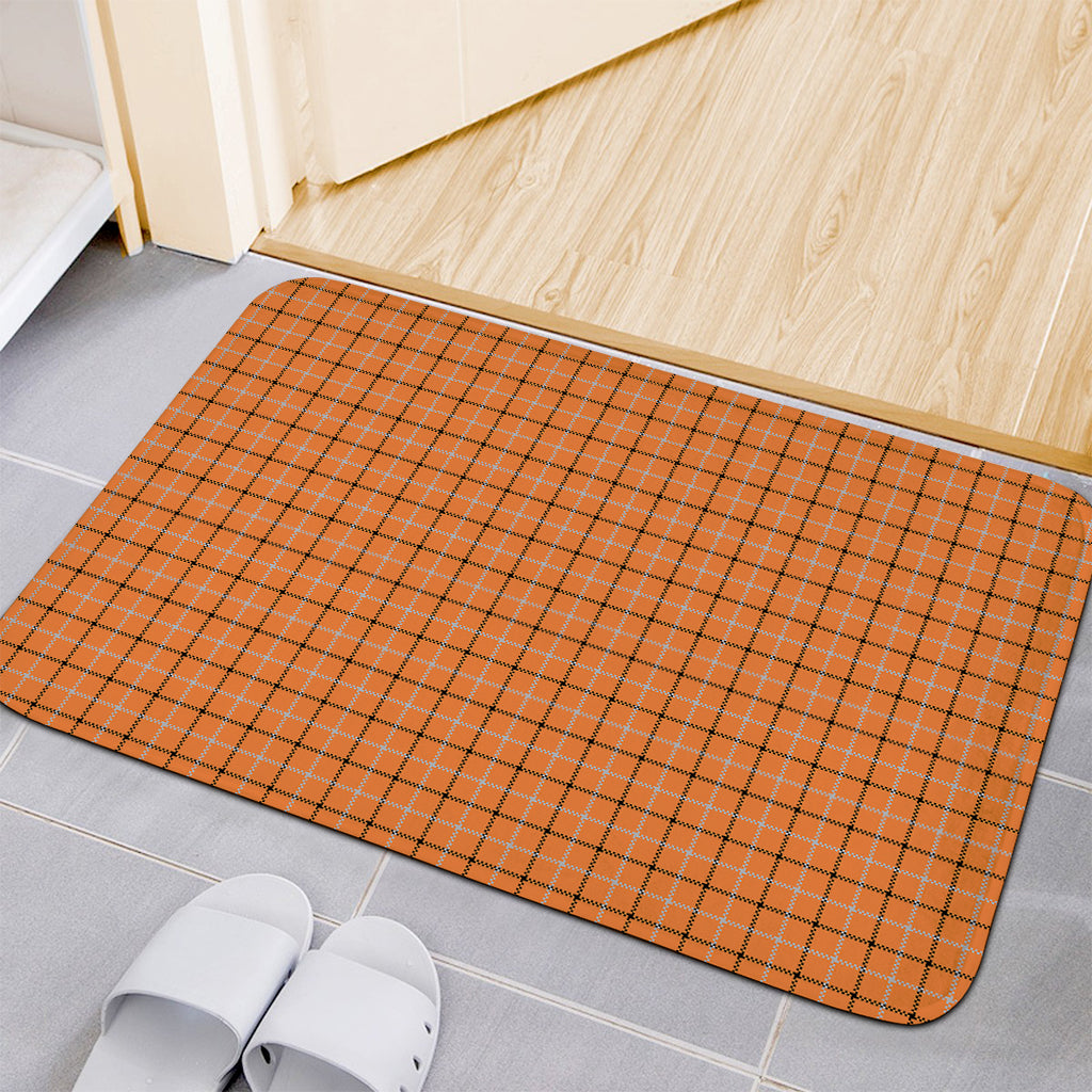 Halloween Tattersall Pattern Print Indoor Door Mat