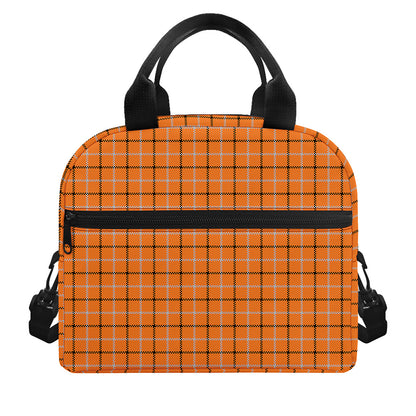 Halloween Tattersall Pattern Print Insulated Lunch Bag