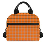 Halloween Tattersall Pattern Print Insulated Lunch Bag