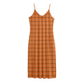 Halloween Tattersall Pattern Print Jersey Midi Cami Dress