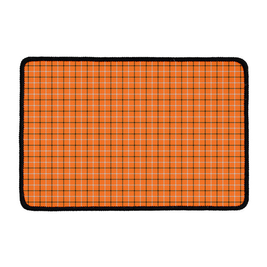Halloween Tattersall Pattern Print Kitchen Mat