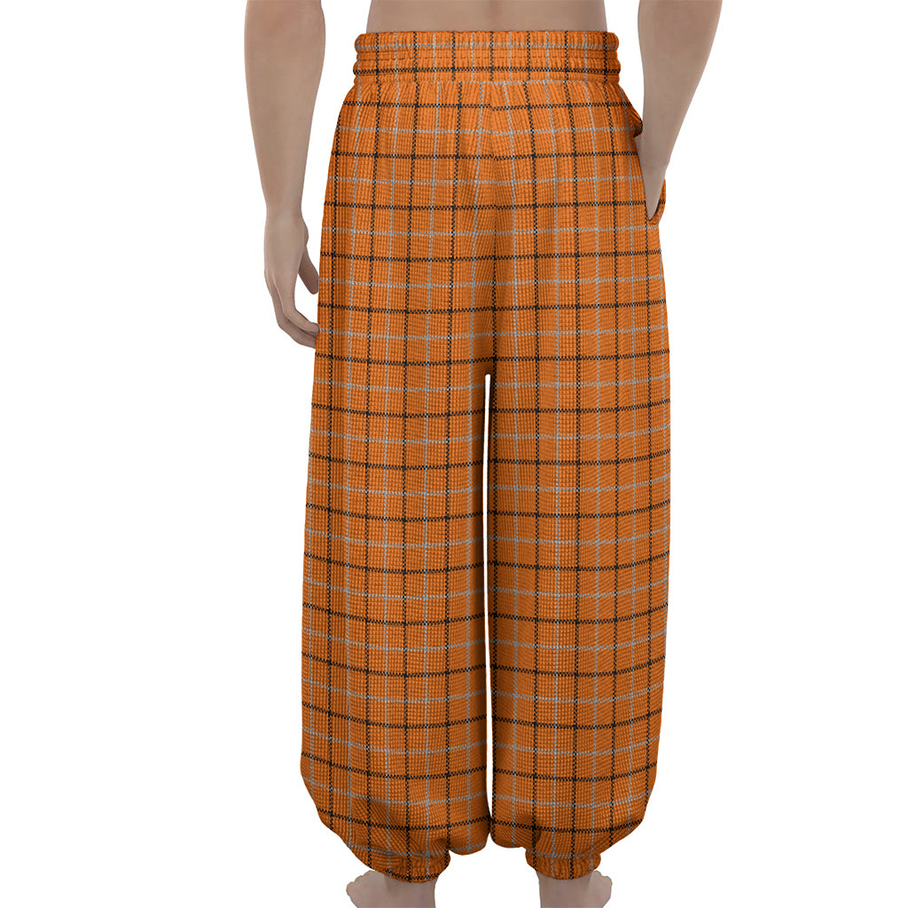 Halloween Tattersall Pattern Print Lantern Pants
