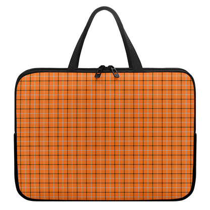 Halloween Tattersall Pattern Print Laptop Sleeve With Handle