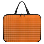 Halloween Tattersall Pattern Print Laptop Sleeve With Handle