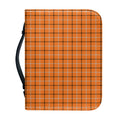 Halloween Tattersall Pattern Print Leather Bible Cover