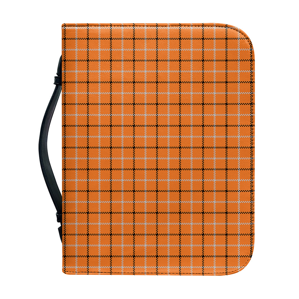 Halloween Tattersall Pattern Print Leather Bible Cover
