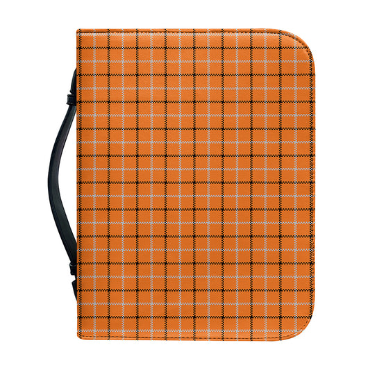 Halloween Tattersall Pattern Print Leather Bible Cover
