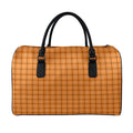 Halloween Tattersall Pattern Print Leather Duffel Bag