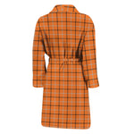 Halloween Tattersall Pattern Print Men's Bathrobe