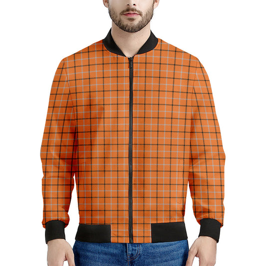 Halloween Tattersall Pattern Print Men's Bomber Jacket
