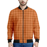 Halloween Tattersall Pattern Print Men's Bomber Jacket