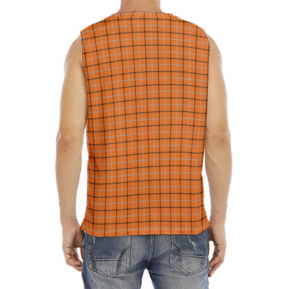 Halloween Tattersall Pattern Print Men's Fitness Tank Top