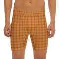 Halloween Tattersall Pattern Print Men's Long Boxer Briefs