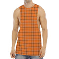 Halloween Tattersall Pattern Print Men's Muscle Tank Top