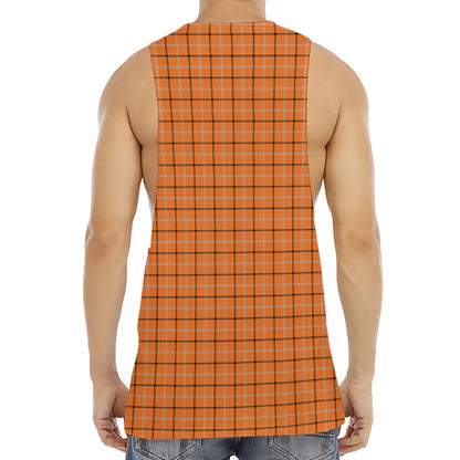 Halloween Tattersall Pattern Print Men's Muscle Tank Top