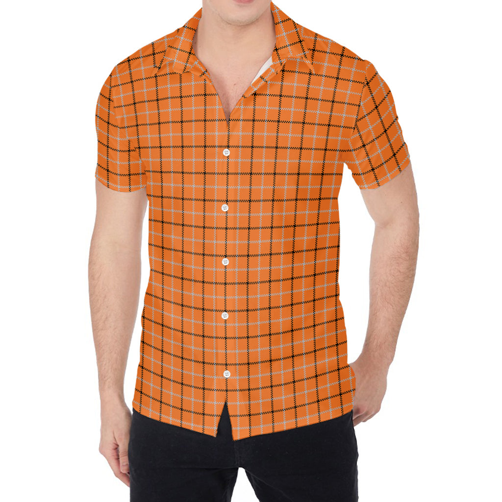 Halloween Tattersall Pattern Print Men's Shirt