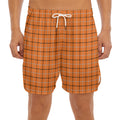 Halloween Tattersall Pattern Print Men's Split Running Shorts