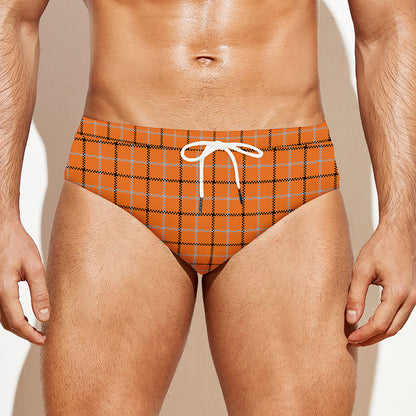 Halloween Tattersall Pattern Print Men's Swim Briefs