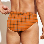 Halloween Tattersall Pattern Print Men's Swim Briefs