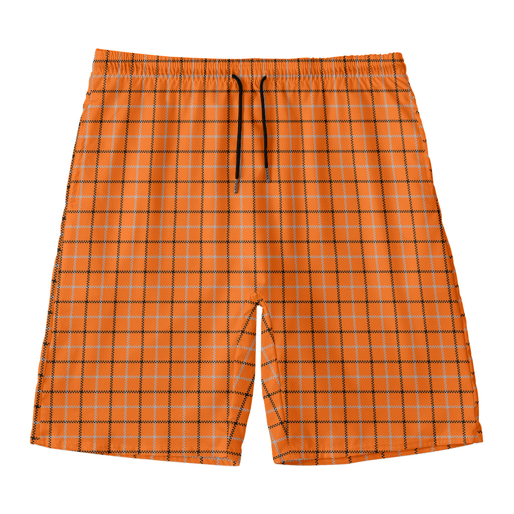 Halloween Tattersall Pattern Print Men's Swim Trunks