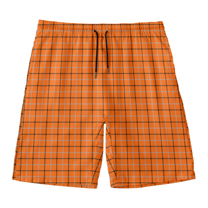 Halloween Tattersall Pattern Print Men's Swim Trunks
