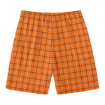 Halloween Tattersall Pattern Print Men's Swim Trunks