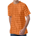 Halloween Tattersall Pattern Print Men's Velvet T-Shirt