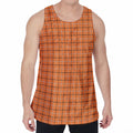Halloween Tattersall Pattern Print Men's Velvet Tank Top