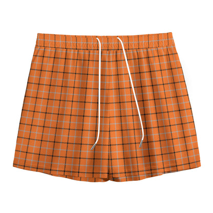 Halloween Tattersall Pattern Print Mesh Shorts