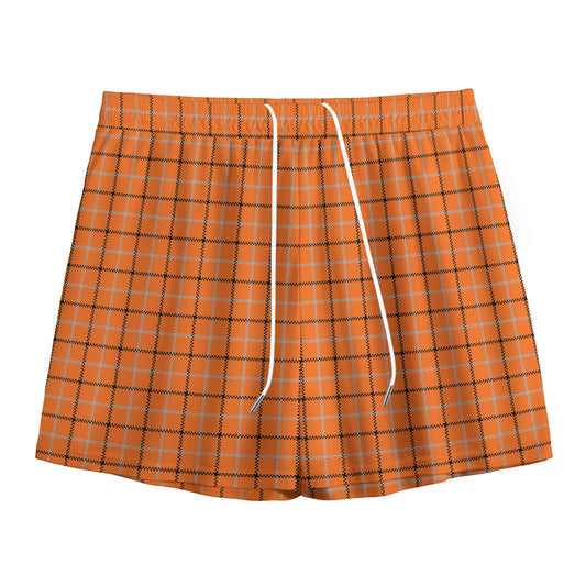Halloween Tattersall Pattern Print Mesh Shorts