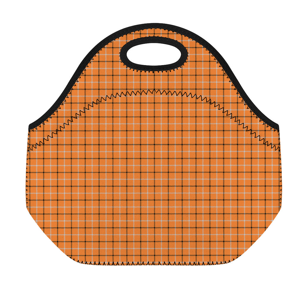 Halloween Tattersall Pattern Print Neoprene Lunch Bag