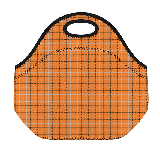 Halloween Tattersall Pattern Print Neoprene Lunch Bag