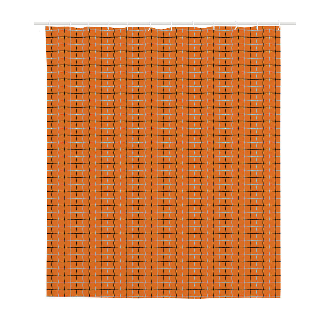 Halloween Tattersall Pattern Print Polyester Shower Curtain