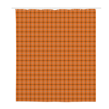 Halloween Tattersall Pattern Print Polyester Shower Curtain