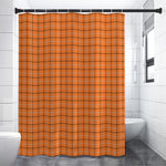 Halloween Tattersall Pattern Print Premium Shower Curtain
