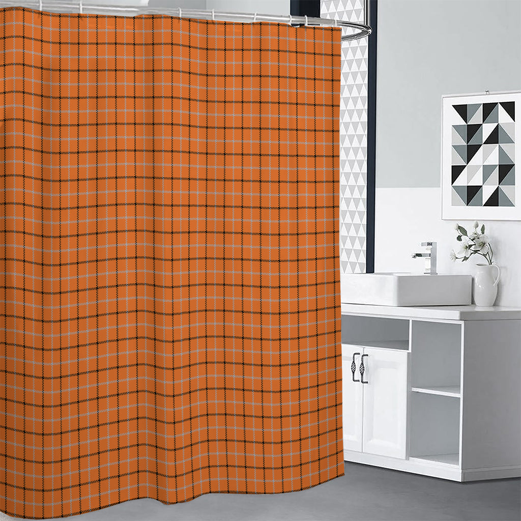 Halloween Tattersall Pattern Print Premium Shower Curtain