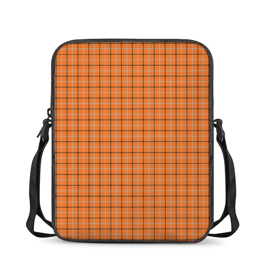 Halloween Tattersall Pattern Print Rectangular Crossbody Bag