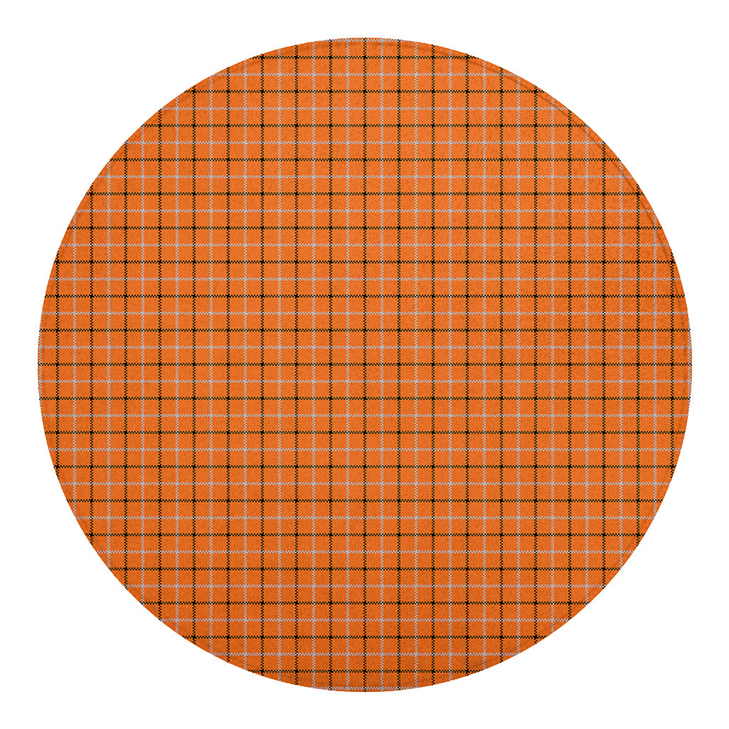 Halloween Tattersall Pattern Print Round Blanket