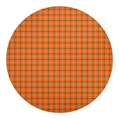Halloween Tattersall Pattern Print Round Blanket