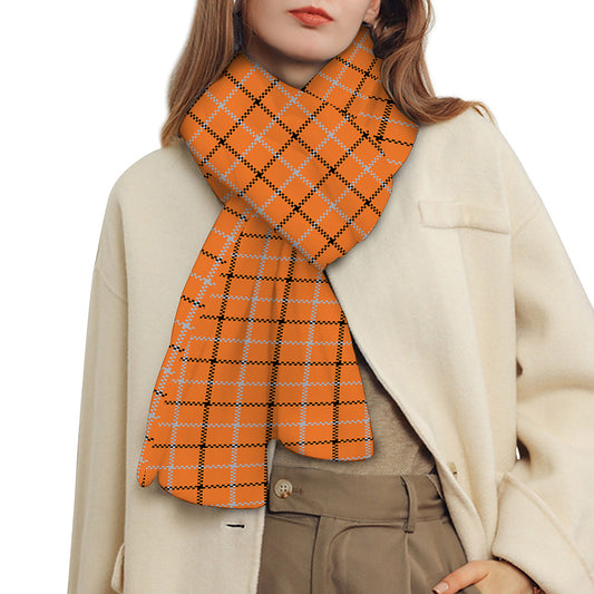 Halloween Tattersall Pattern Print Scarf