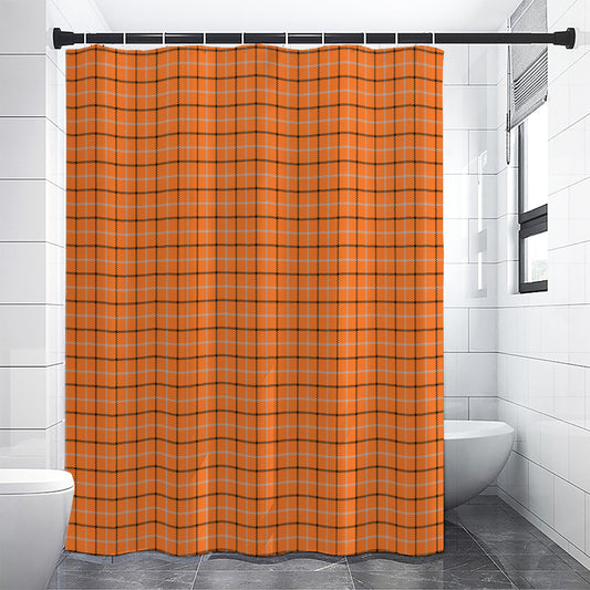 Halloween Tattersall Pattern Print Shower Curtain