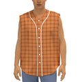Halloween Tattersall Pattern Print Sleeveless Baseball Jersey