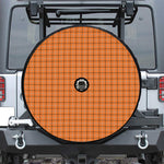 Halloween Tattersall Pattern Print Tire Cover With Camera Hole