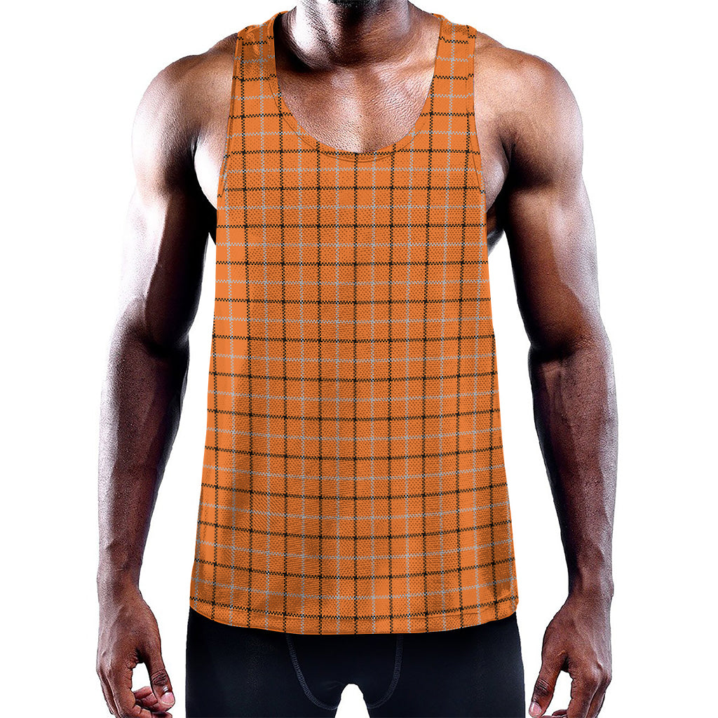 Halloween Tattersall Pattern Print Training Tank Top
