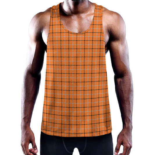 Halloween Tattersall Pattern Print Training Tank Top