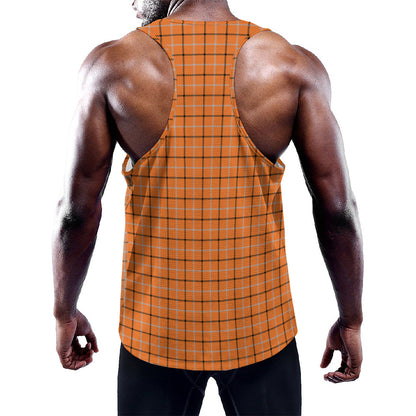 Halloween Tattersall Pattern Print Training Tank Top