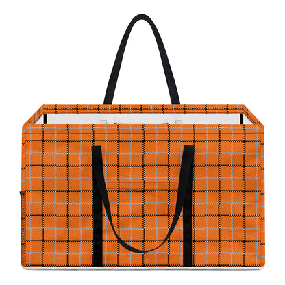 Halloween Tattersall Pattern Print Utility Tote Bag