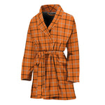 Halloween Tattersall Pattern Print Women's Bathrobe