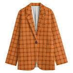 Halloween Tattersall Pattern Print Women's Blazer